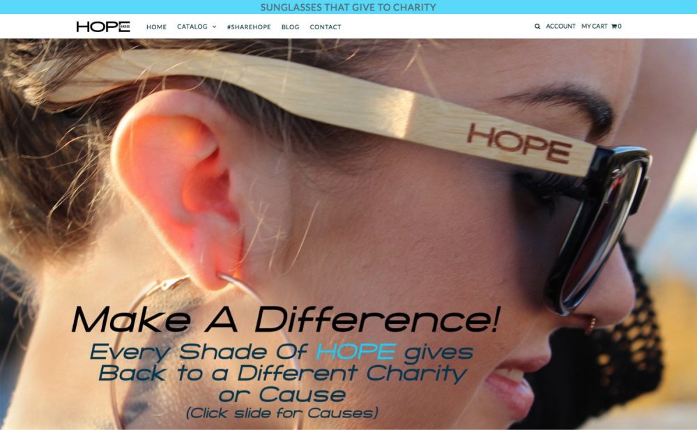 hope shades website design