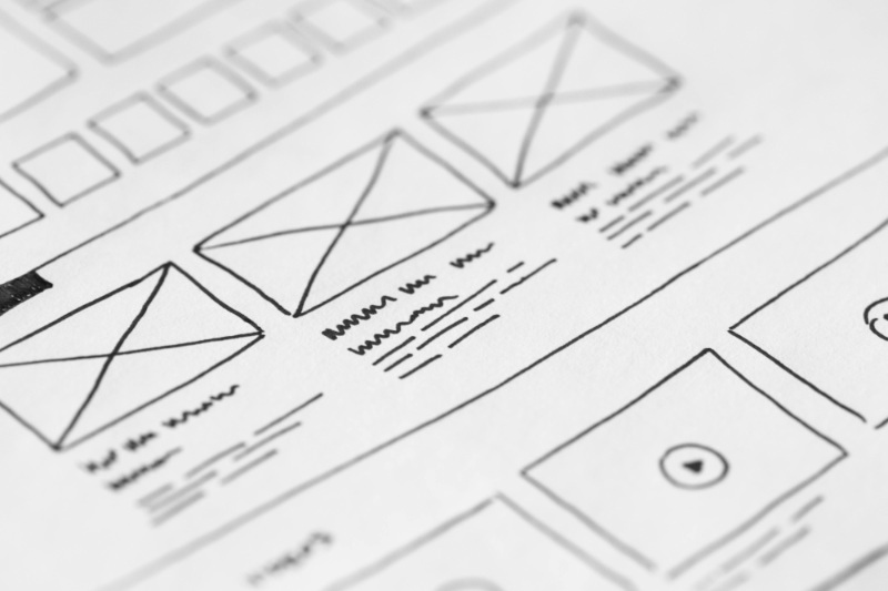 image of a website wireframe for a blog post answering the question how much does a website cost in the uk